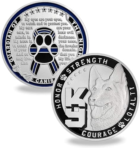 Policía Perro K9 Challenge Coin Oficial de policía Canino Oración Monedas Regalo
