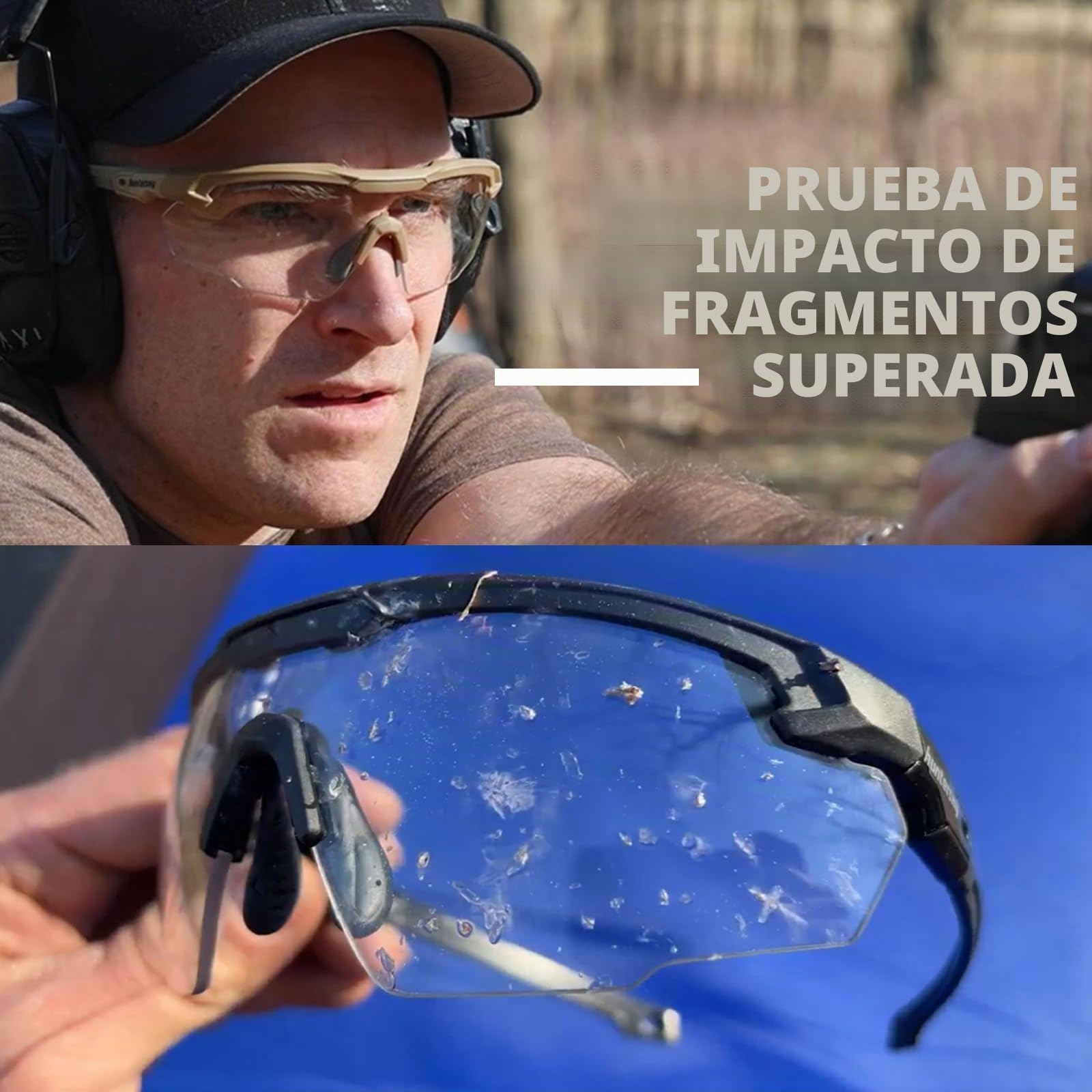 HUNTERSKY HTS - Gafas de tiro tácticas balísticas antivaho con protección contra impactos, grado militar, gama Airsoft.