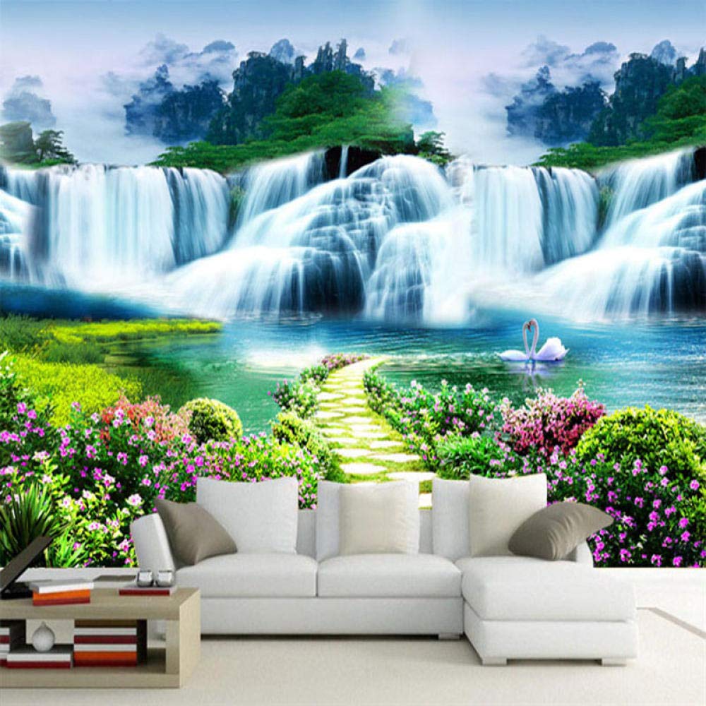 Papier peint 3d nature paysage pour créer un salon zen et cosy