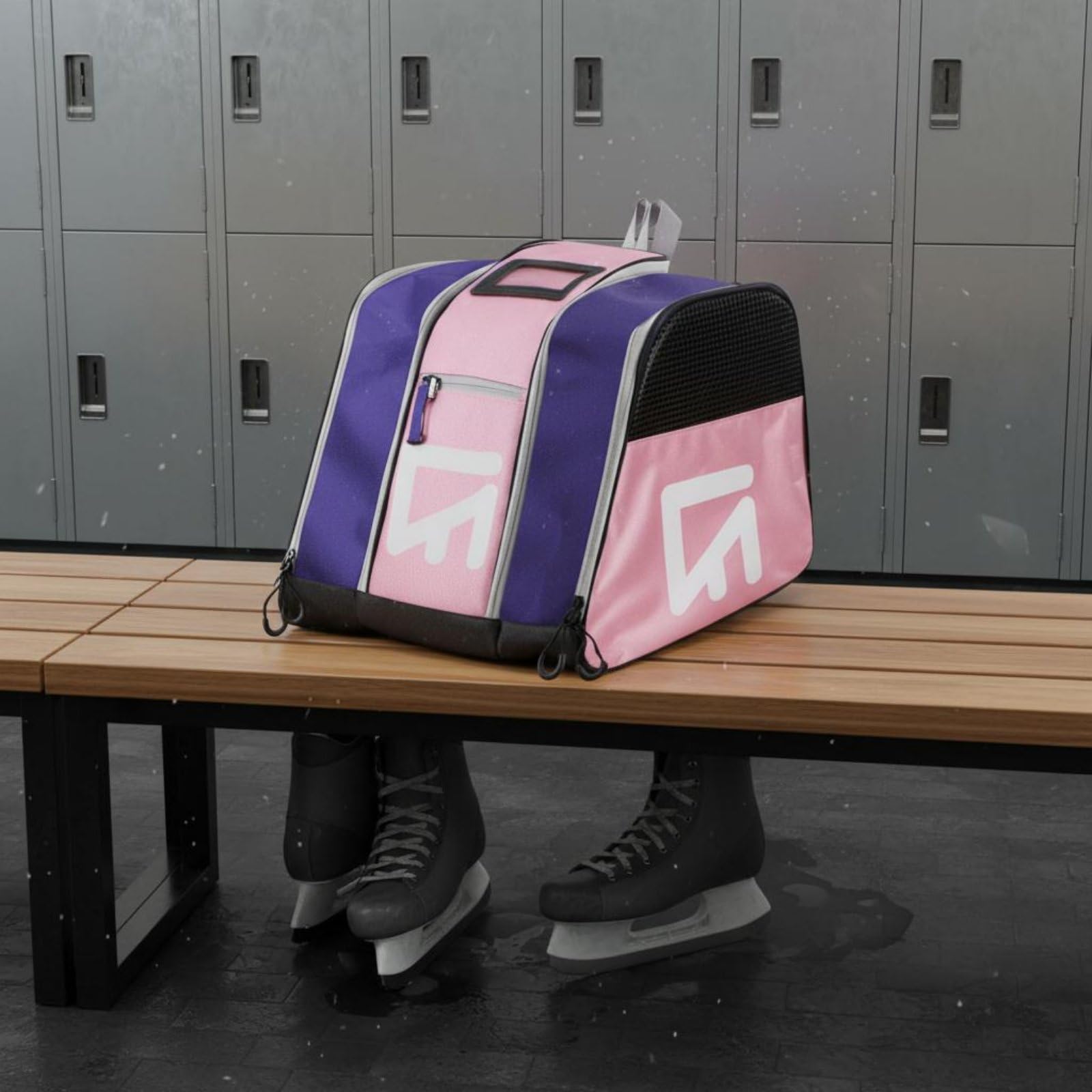Borsa Porta Pattini Ghiaccio Doppi Spallacci Borsa da Pattinaggio con Tracolla Grande Capacità Accessorio Sportivo per Allenamento, Gara