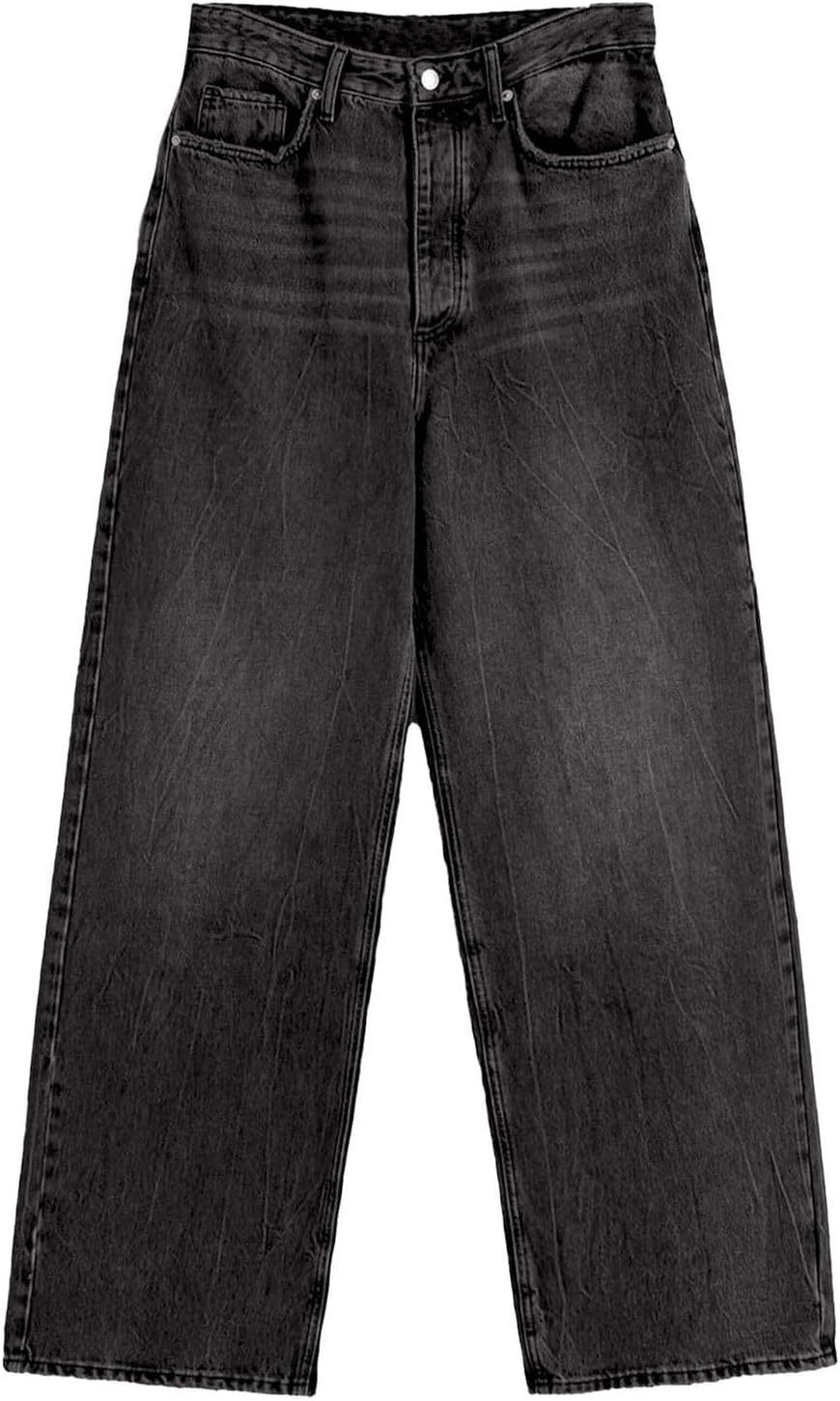 Women's Sweatpant Jeans Baggy Wide Leg Pull On Stretchy Denim Trousers Casual High Waisted Straight Pants - Image 4