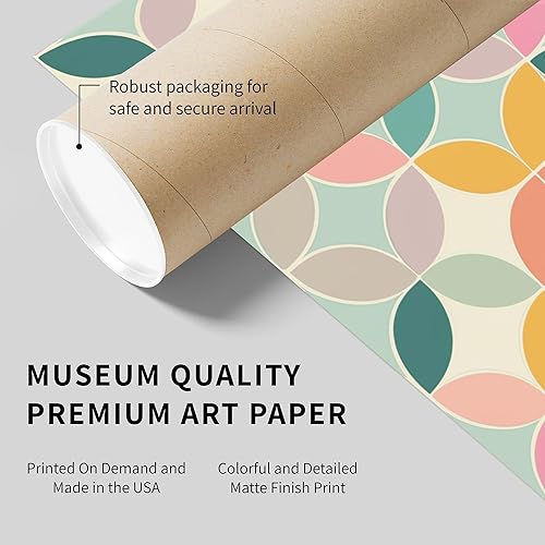 Miniatura 6 de Ethan Taylor Abstract Wall Art Prints Unframed Square Posters 'Retro 70s Hippie Pattern I' Retro Home Décor for Living Room, Bedroom, Office, 24 in