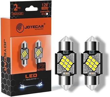 JOYECAR 31mm, 6000K Beyaz, F5 Serisi LED Sofit Amp l, 1200 L men, 12V, Ara    ve Plaka Ayd nlatma, 2li Paket