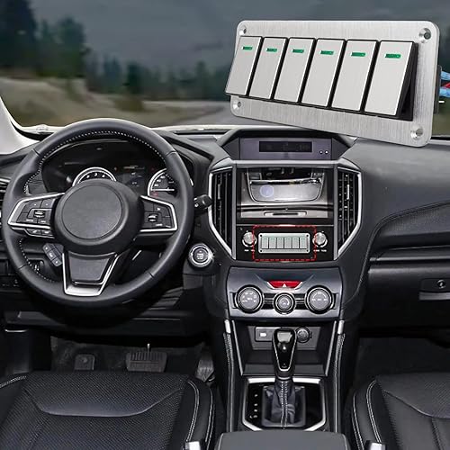 Vista 93 de Panel de interruptor basculante de aluminio de 8 bandas, panel de interruptor de 12 V/24 V, 3 pines de encendido/apagado, panel de interruptor