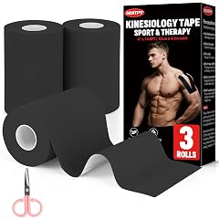3 Rolls Kinesiology Tape 4 inch x 14 8 Feet Waterproof Athletic Tape Uncut Kinetic Tape Elastic Muscle