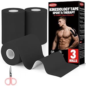 3 Rolls Kinesiology Tape 4 inch x 14 8 Feet Waterproof Athletic Tape Uncut Kinetic Tape Elastic Muscle