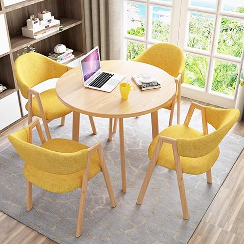 Miniatura 17 de YVYKFZD Office Reception Room Club Table, Round Conference Table, Simple Kitchen Dining Table Set with Metal Legs, Small Conference Room Tables, 1