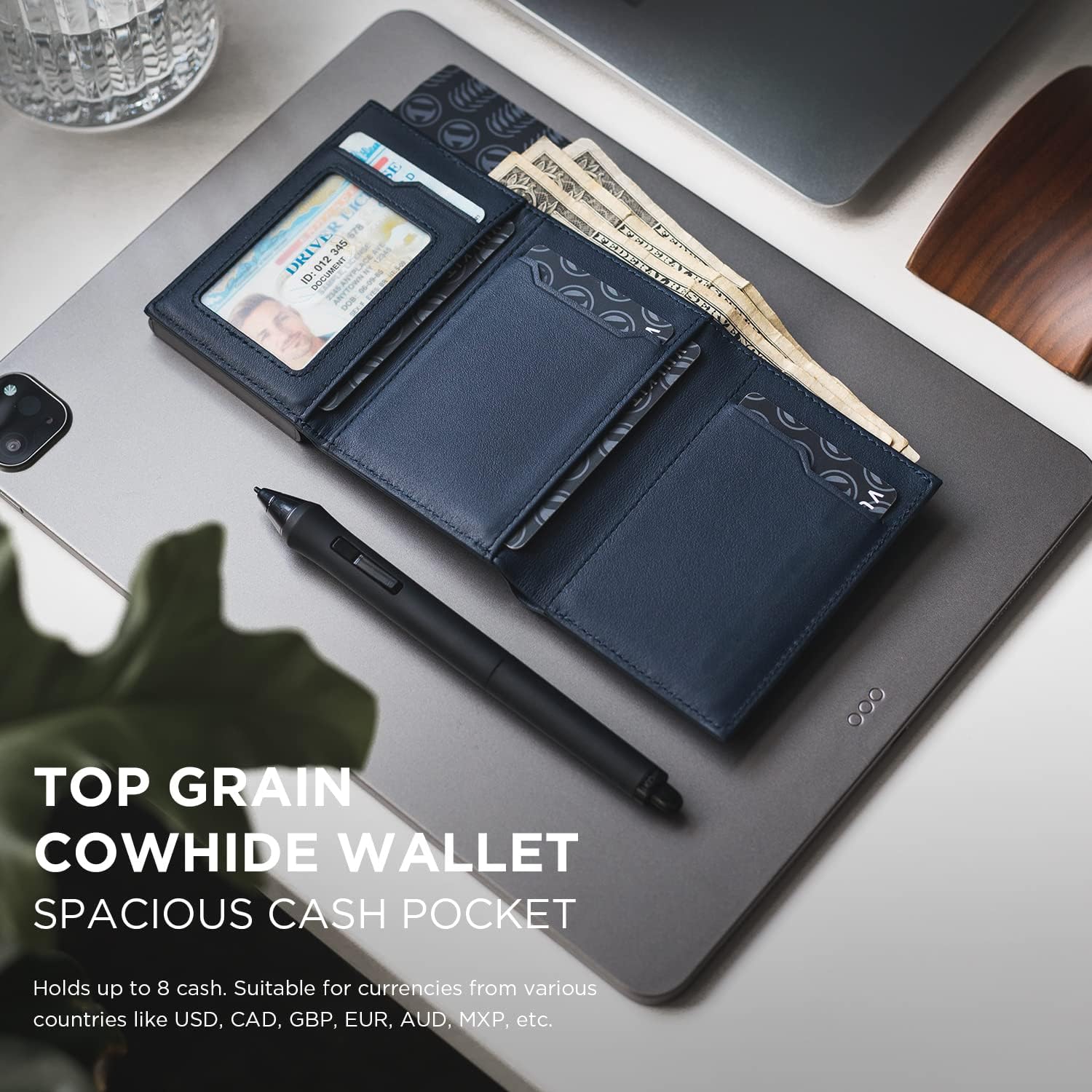 VULKIT Card Holder Wallet with Coin Pocket Magnetic Closure Pop Up Cards With ID Window Leather Wallet for Cash & Credit Cards | with Coin Pocket, Magnetic Closure, Pop Up Cards, With ID Window