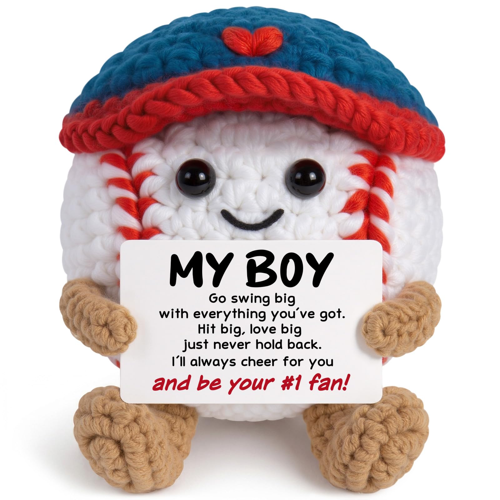 IDELTIME Son Gifts, Birthday Gifts for Son, Motivational Crochet Baseball