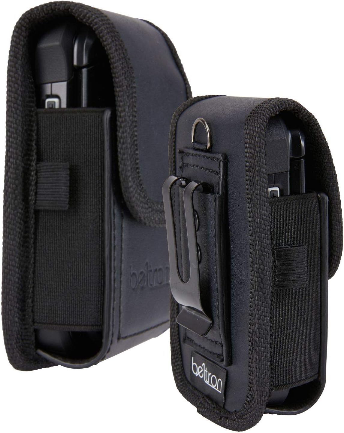 BELTRON Case for Kyocera Flip Phone, DuraXE Epic E4830, DuraXV Extreme E4810 E4811, DuraXE E4710, Sonim Flip Features: Heavy Duty Belt Loop, Metal Belt Clip & Dual Magnet Closure (Black Leather)