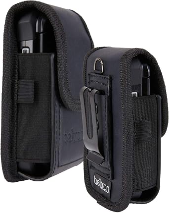 BELTRON Case for Kyocera Flip Phone, DuraXE Epic E4830, DuraXV Extreme E4810 E4811, DuraXE E4710, Sonim Flip Features Heavy Duty Belt Loop, Metal Belt Clip & Dual Magnet Closure Black Leather