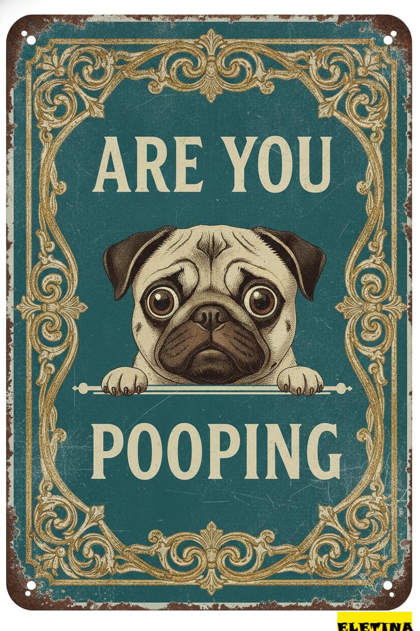 Personalized Sign for Man Cave Metal Are You Pooping Retro Dog Tin S Home Coffee Wall Decor 8x12 Inch Private Property Decorative