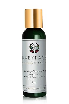 Babyface Acne Relief Clarifying Sulfur Creme Mask, Active Charcoal, Hyaluronic Acid, Niacinamide B3, Aloe Vera, B5, Vitamin C, Green Tea, Salicylic Acid