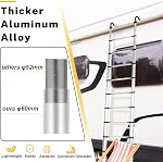 Telescopic Ladder, 8.5FT RIKADE Aluminum Telescoping Ladder with Non-Slip Feet and Stable Hook, Portable Extension Ladder for Household and Outdoor Working, 330lb Capacity