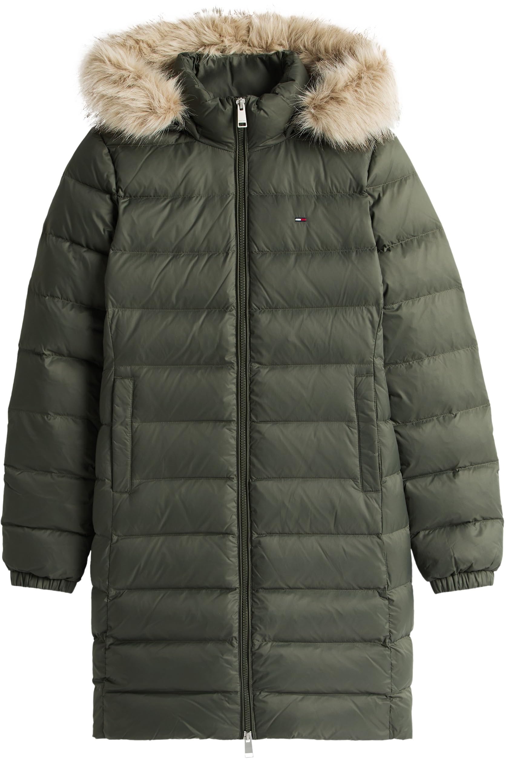 Tommy Jeans Abrigo de plumas Mujer Essential Hooded Down Coat con piel sintética