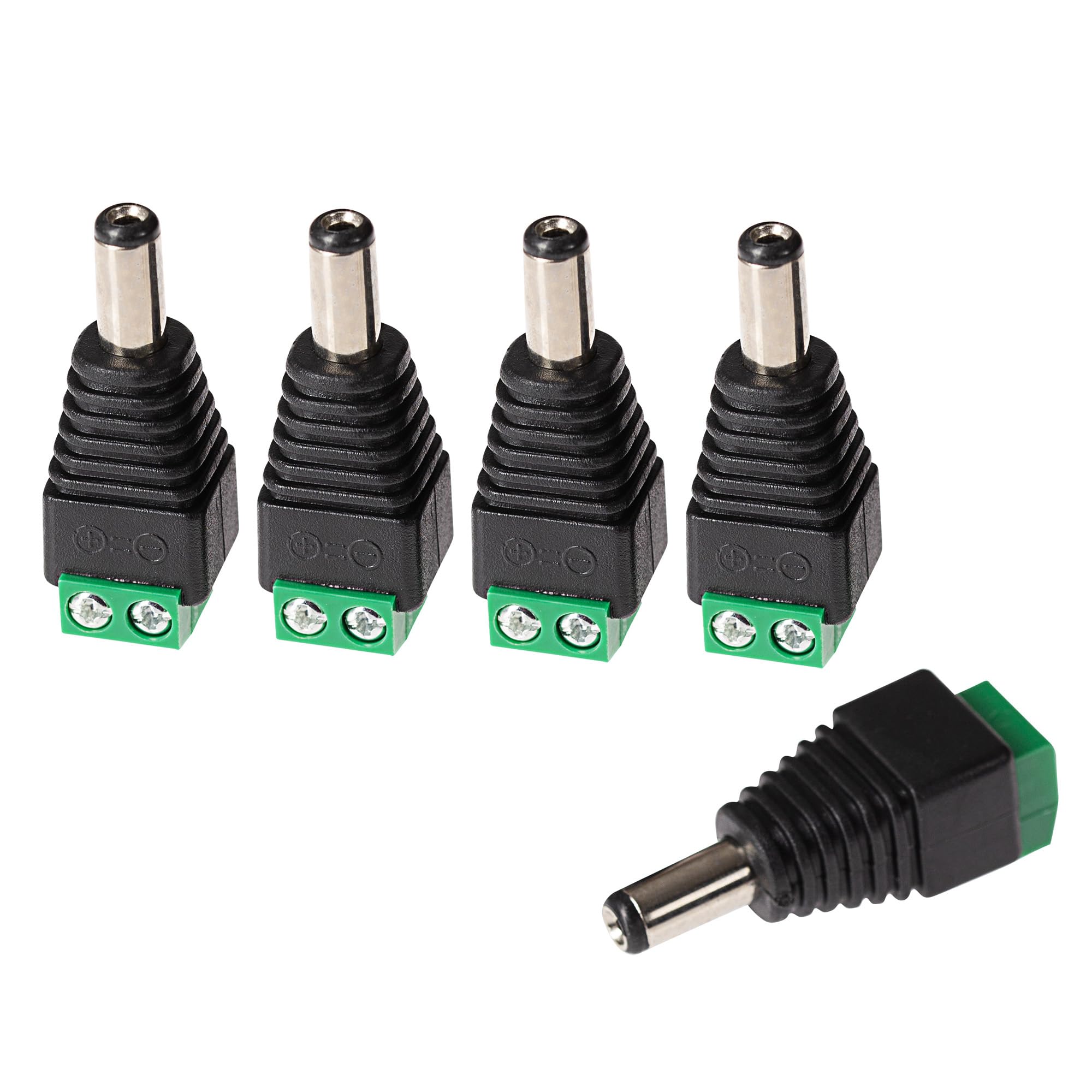 Maplin Male DC to Twin Cable to 5.5 x 2.1mm DC Power Plug for CCTV, Pack of 5