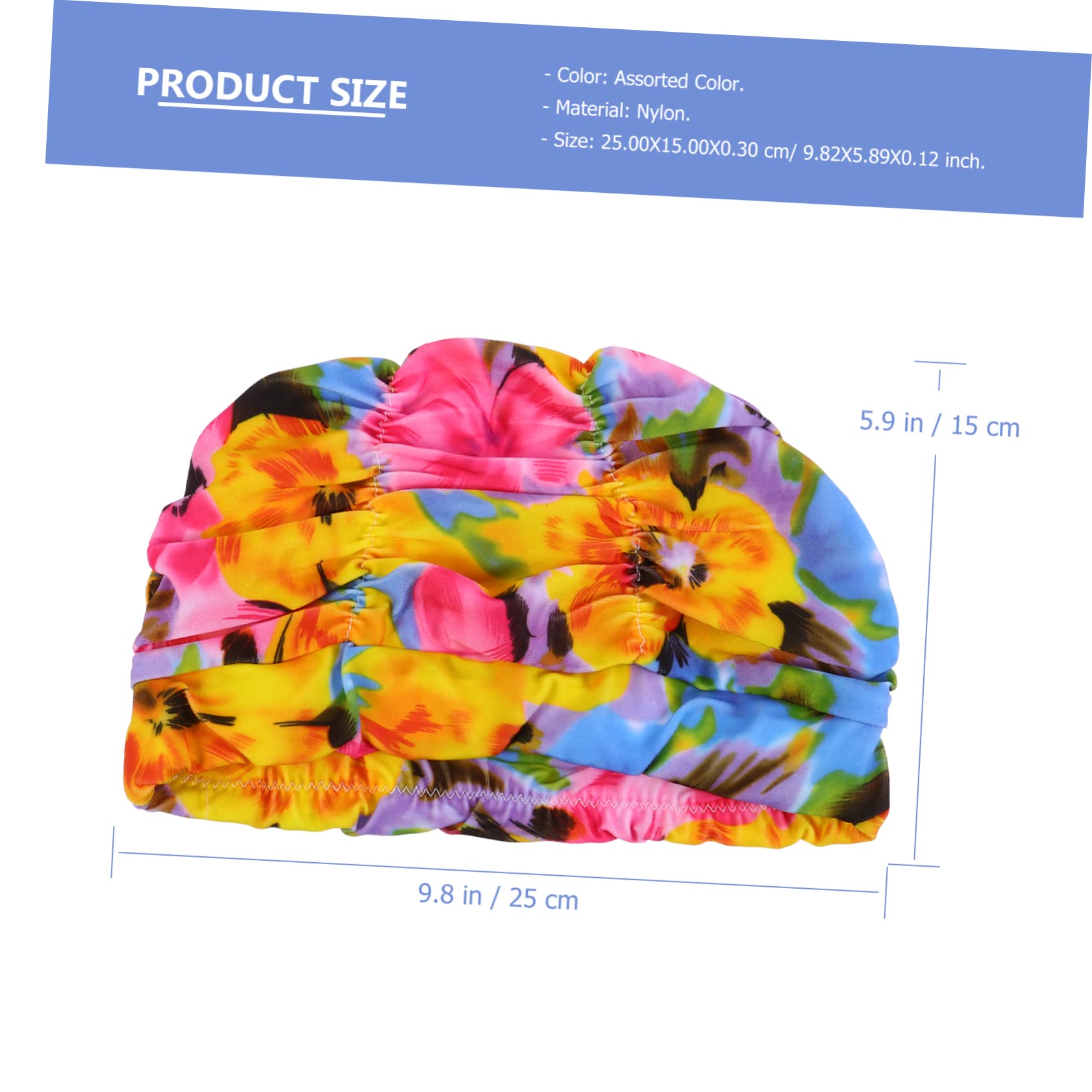 BESPORTBLE Set di 6 Cuffie da Nuoto Impermeabili Stampa Floreale in Nylon, Fit Confortevole per Adulti, Perfette come Accessori Piscina per Creare Un'atmosfera Estiva