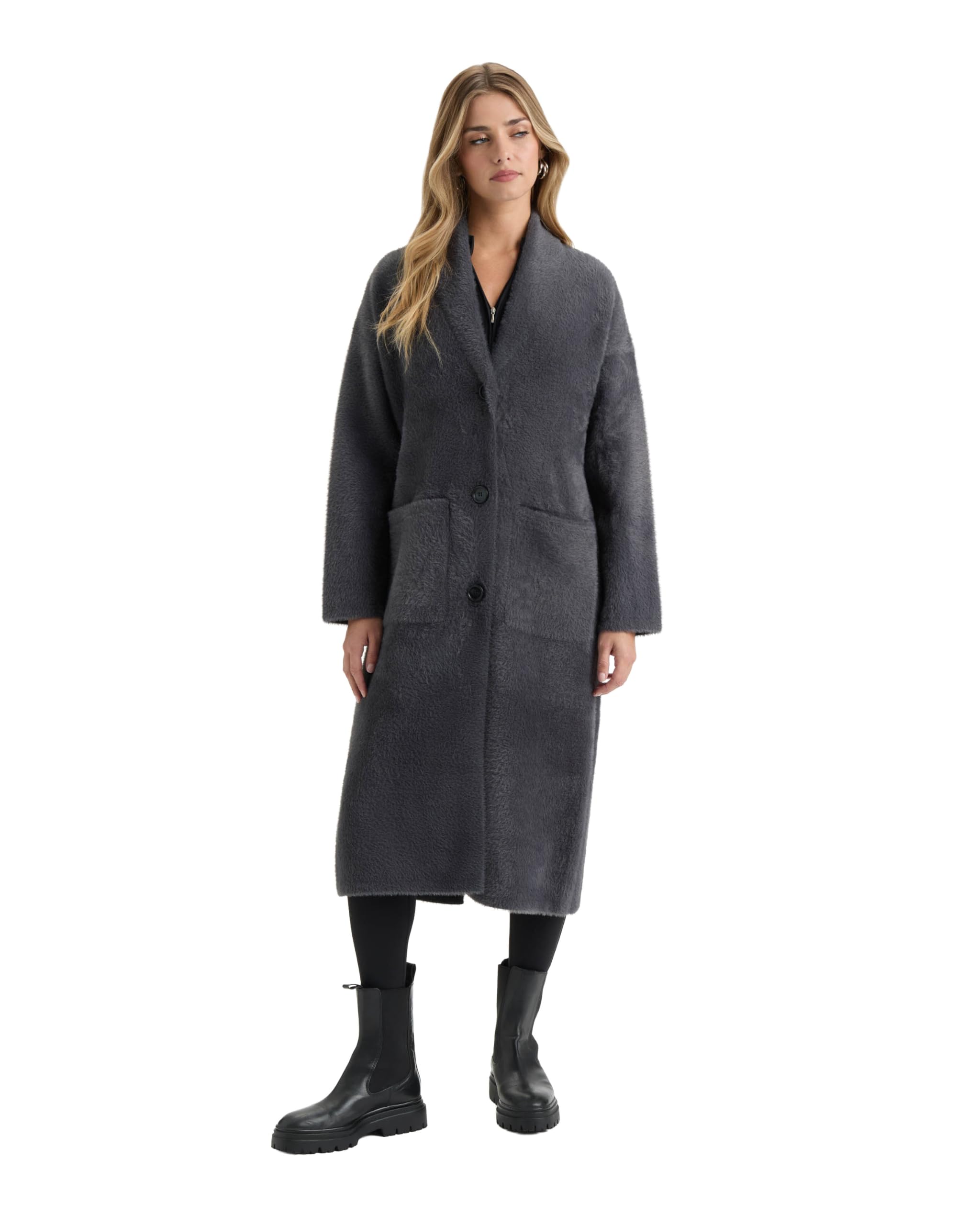 Women's Nvlt Women’s Longline Oversize Eyelash Coatigan With Shawl Collar-picture-30