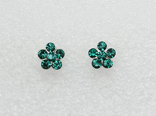 Miniatura 4 de Faship Hermoso juego de aretes de collar floral de cristal con diamantes de imitación, Diamante de imitación, Diamantes de imitación
