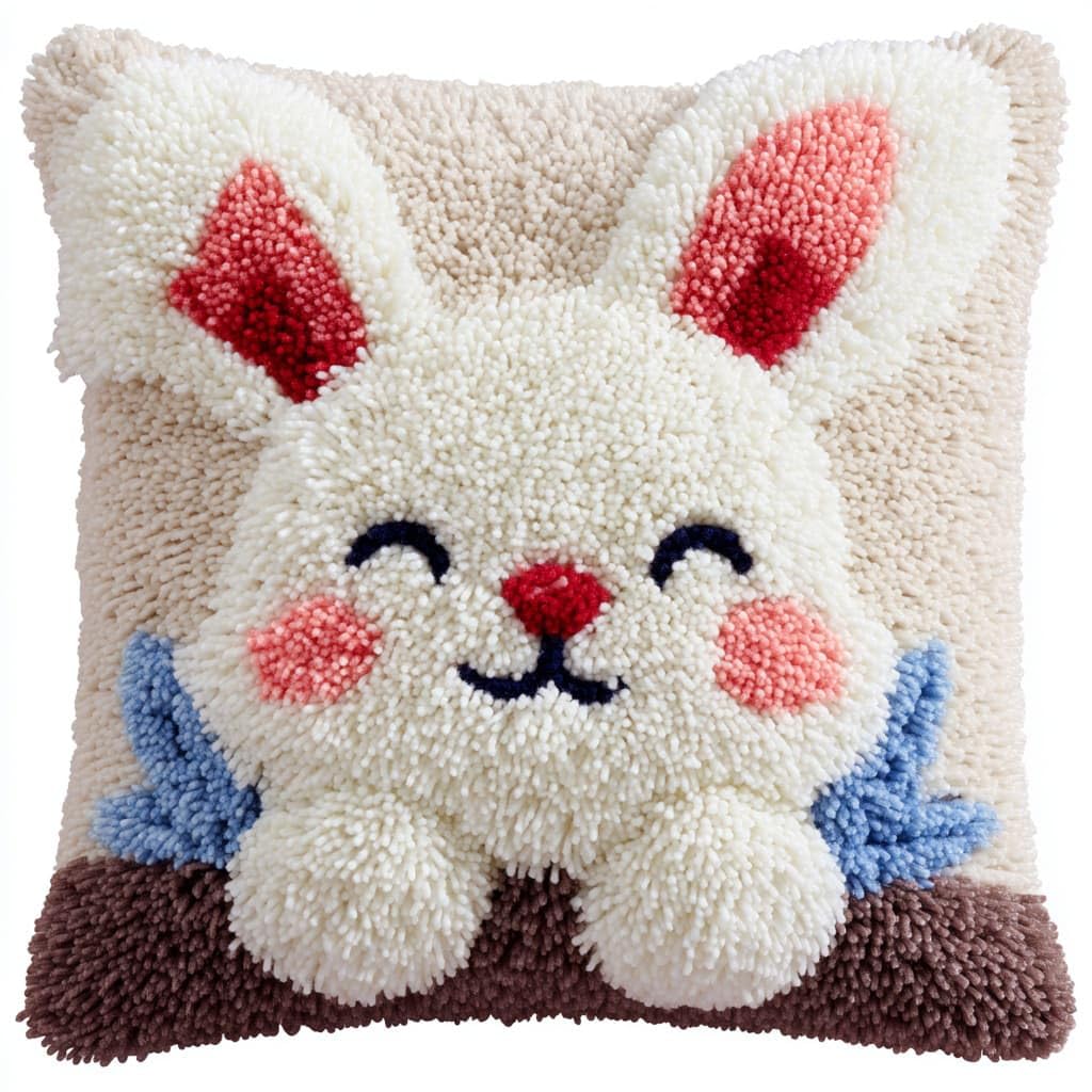 Henypt Latch Hook Cushion Kits, Rabbit