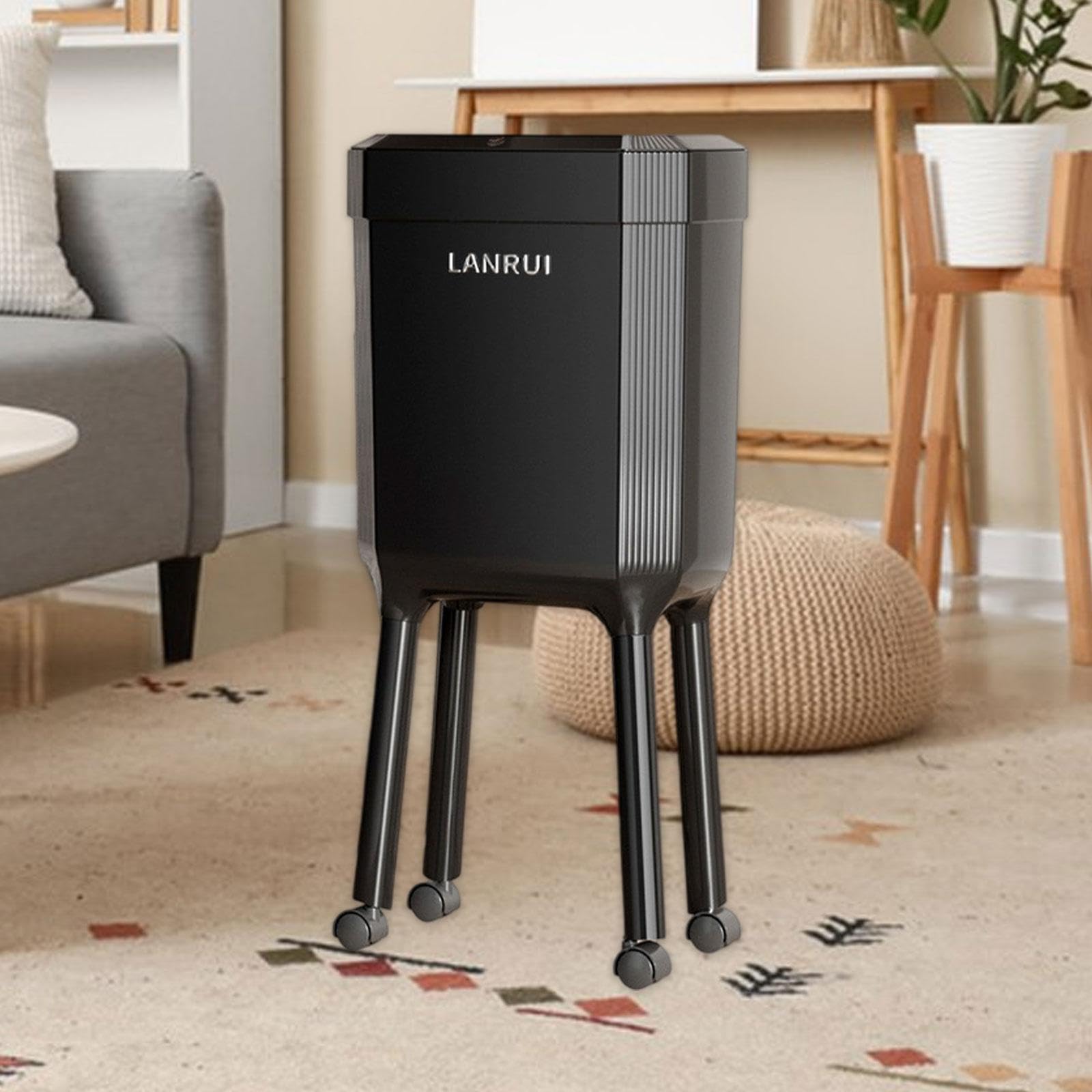 KESOTO Cestino per La Spazzatura Versatile, Capiente E Creativo, con Ruote, per La Casa, La comodità E Il Bagno, Nero
