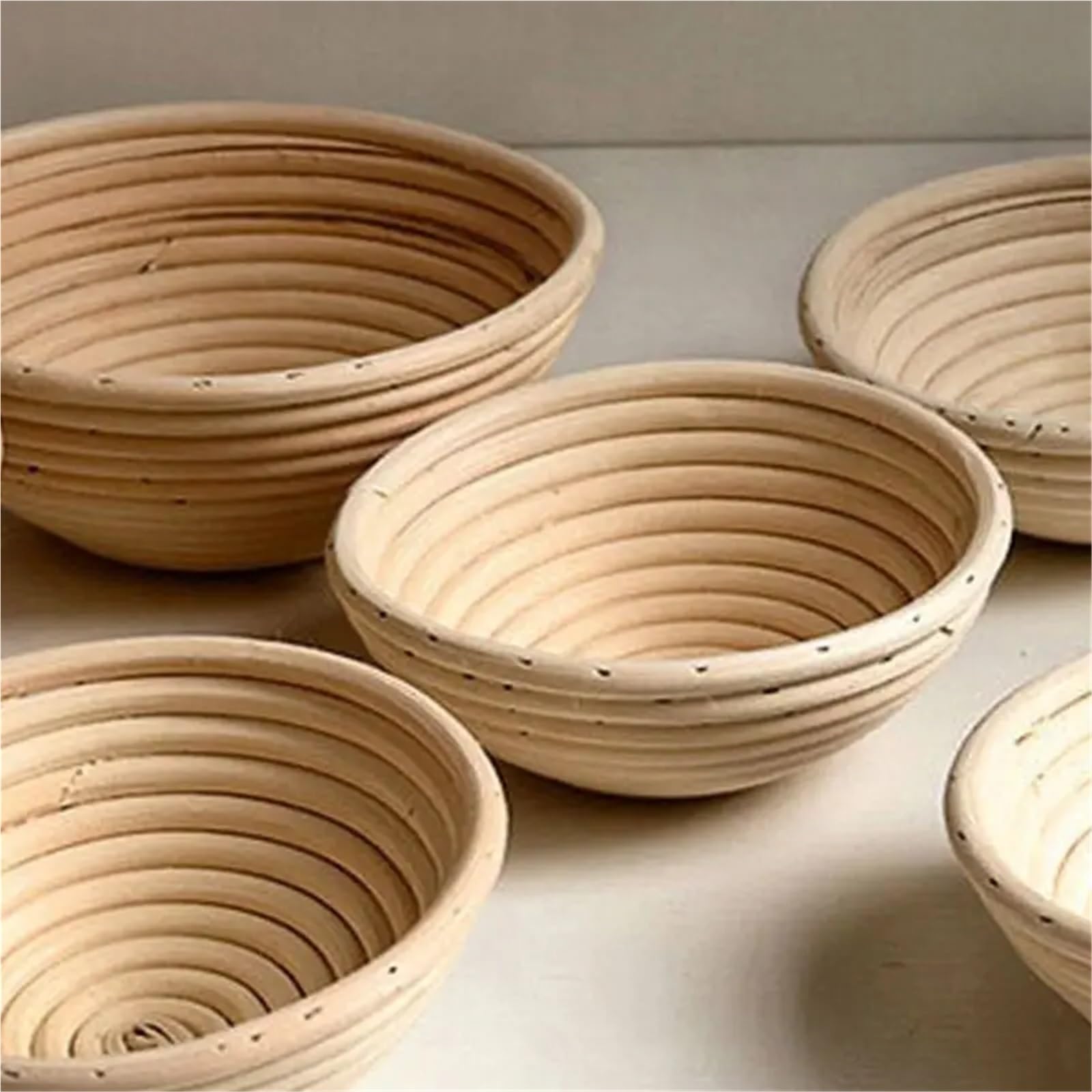 Cesta Para Fermentar Pan Cesta de mimbre for fermentación, utensilios for hornear, cesta redonda for pan, cubierta de tela, herramienta de torrefacción for panadería y cocina en casa(25cm)