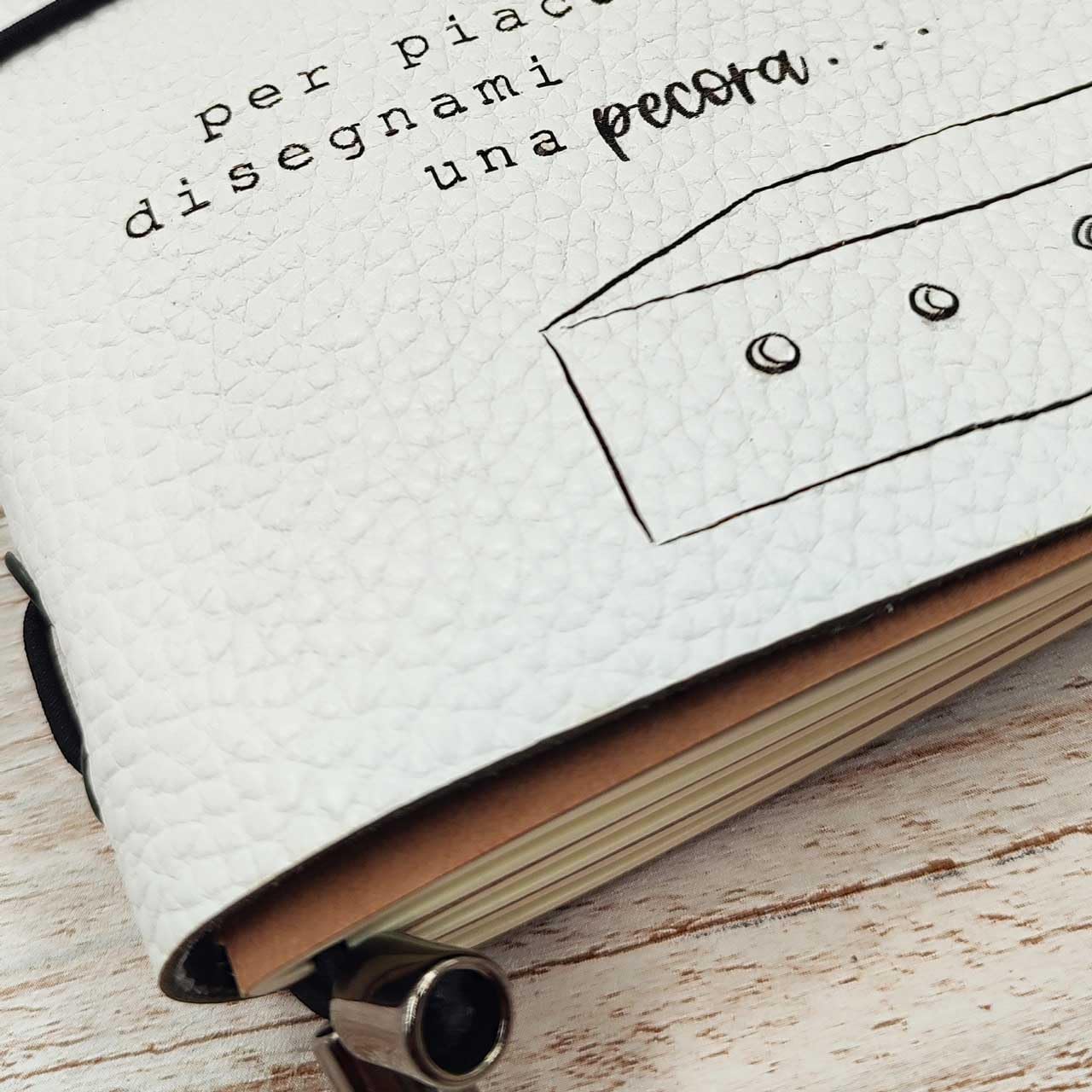 Taccuino in pelle “Piccolo Principe” in stile Midori - formato A6 | Diario di viaggio con 3 quaderni sostituibili | Copertina Personalizzabile con nome, frase, dedica | Fatto a mano | Idea regalo