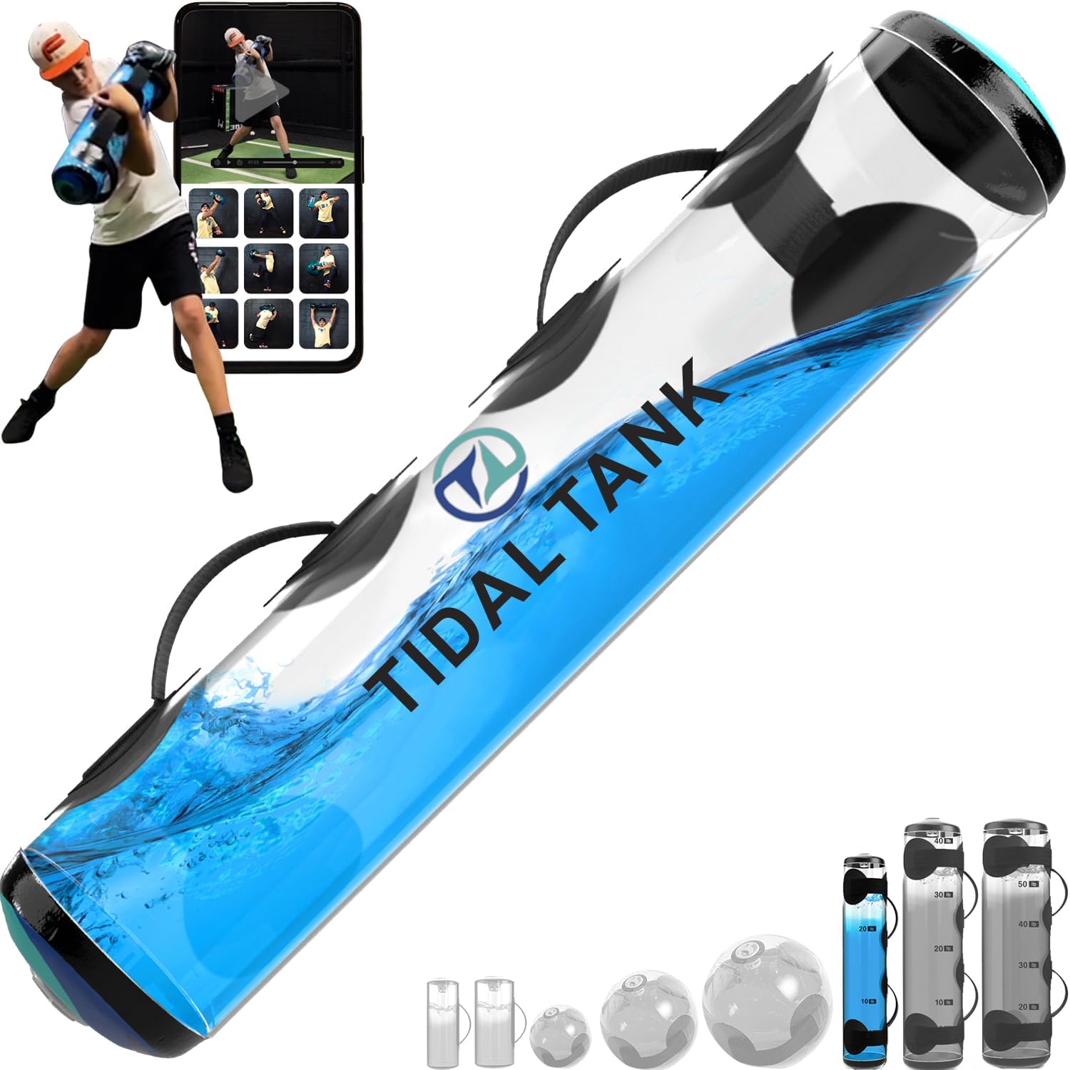 Tidal Tank Aquabag instead of sandbag training power bag with water weight, ultimate core and balance training, from 3 kg to 30 kg