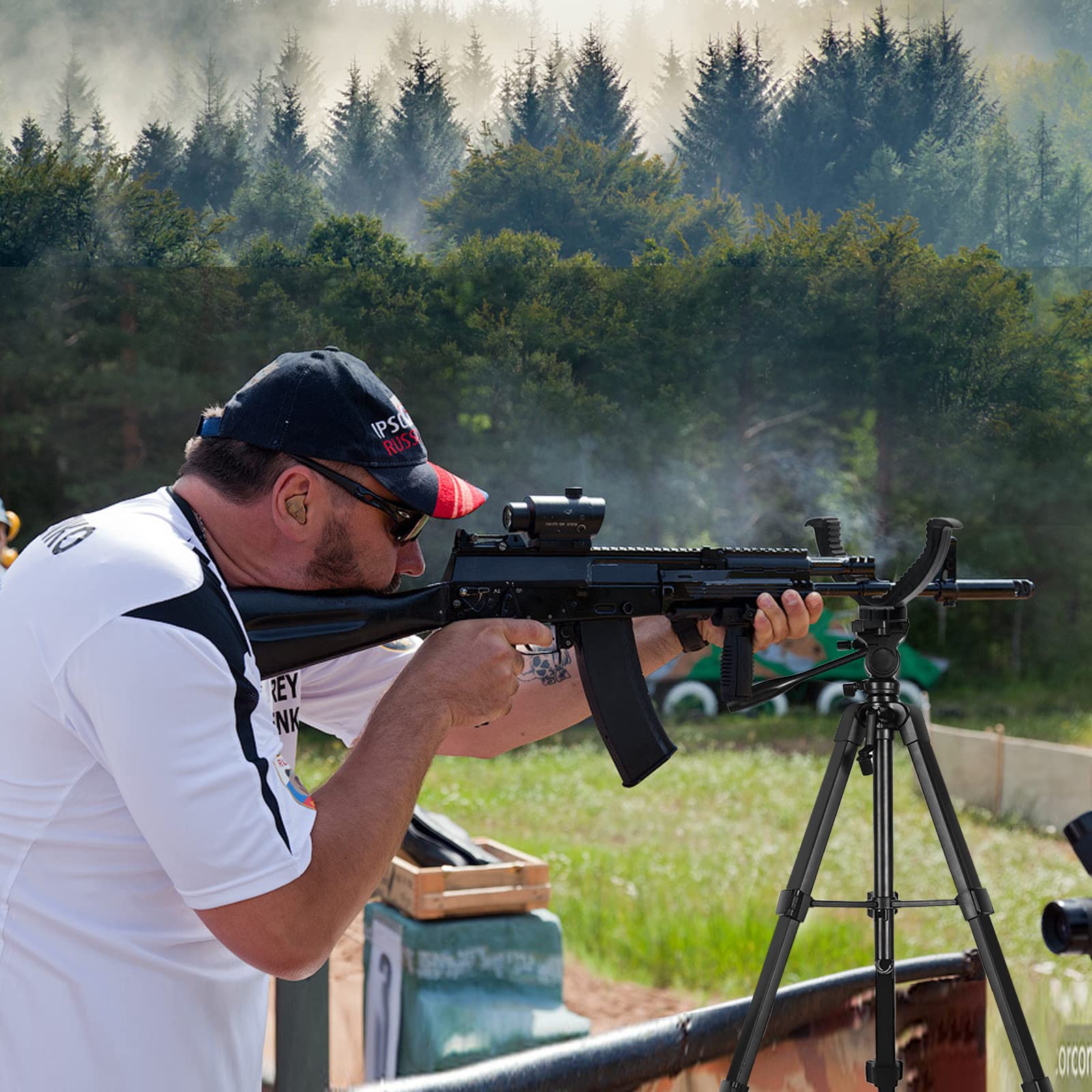 Snapklik.com : Shooting Tripod Hunting Rest V Yoke, Binocular And ...