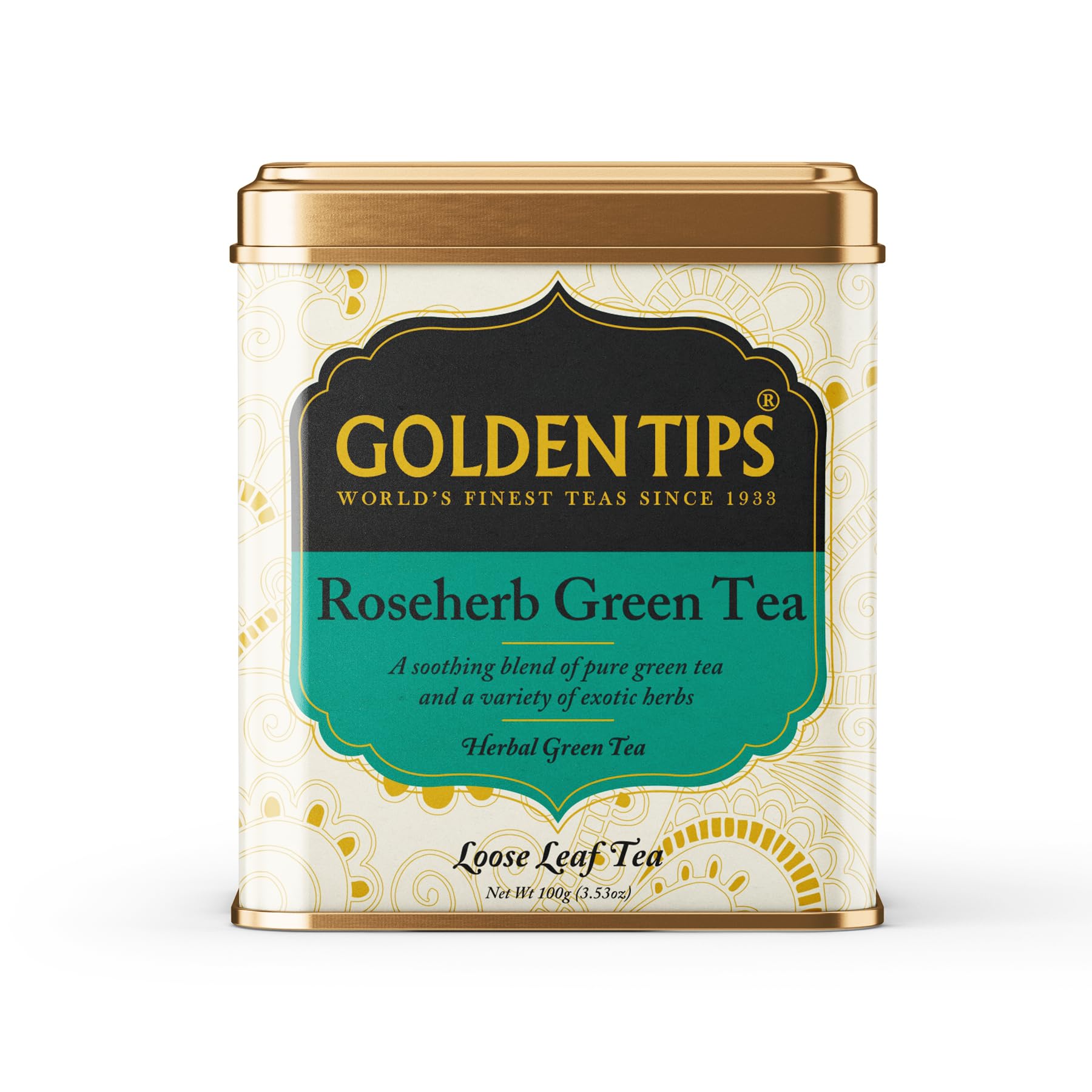 Golden Tips Healthy/Natural and Organic Loose Leaves Roseherb Green Tea Tin Can (100 Gram, 50 cups) (B00LB3AADC) Amazon Price History, Amazon Price Tracker