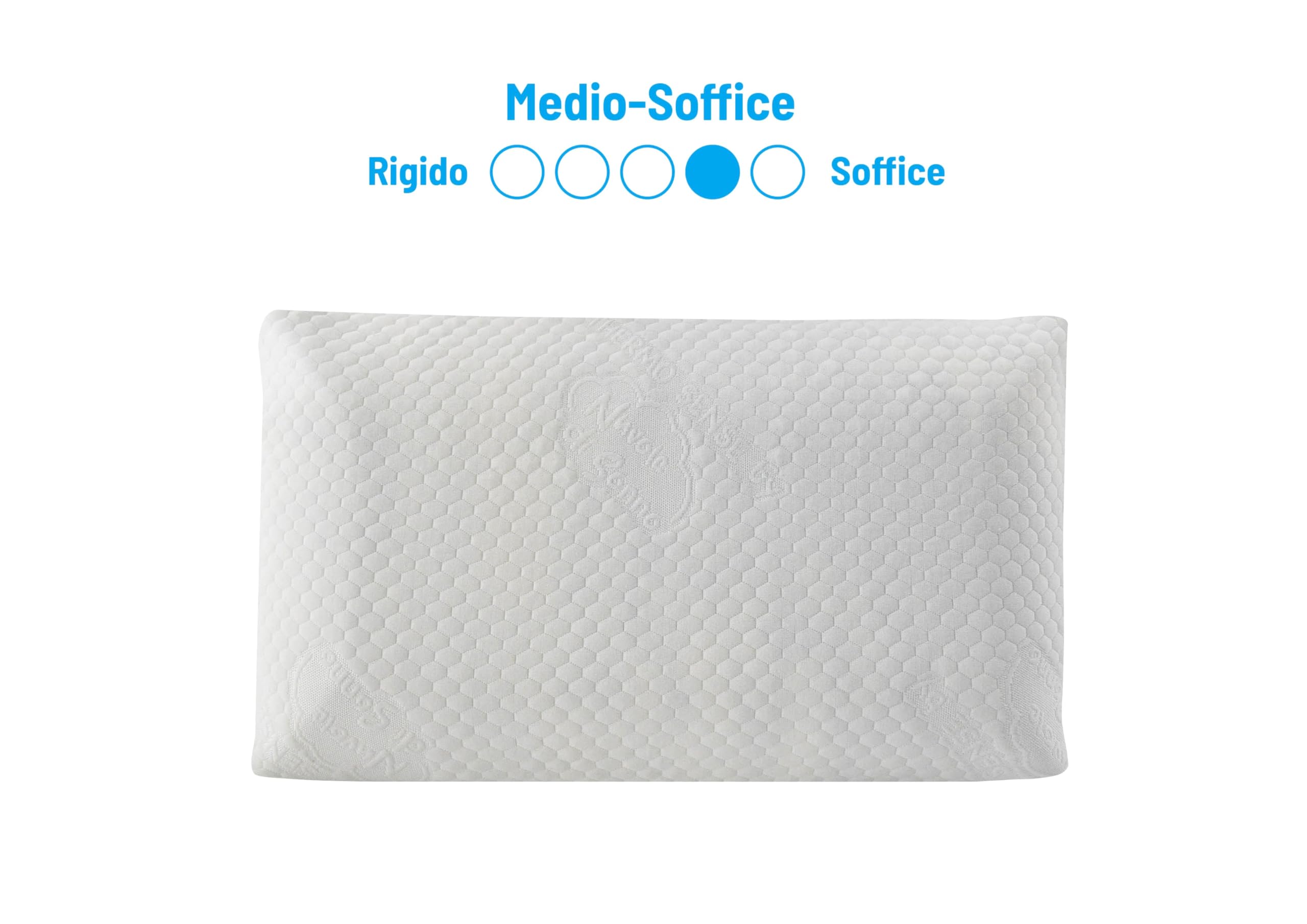 Kaysa Coppia Cuscini Massaggiante Memory Foam HD Ortopedico Alti 13cm | Guanciali da Letto, Rivestimento Lavabile, Ergonomico, Correttore per Collo, Made in Italy