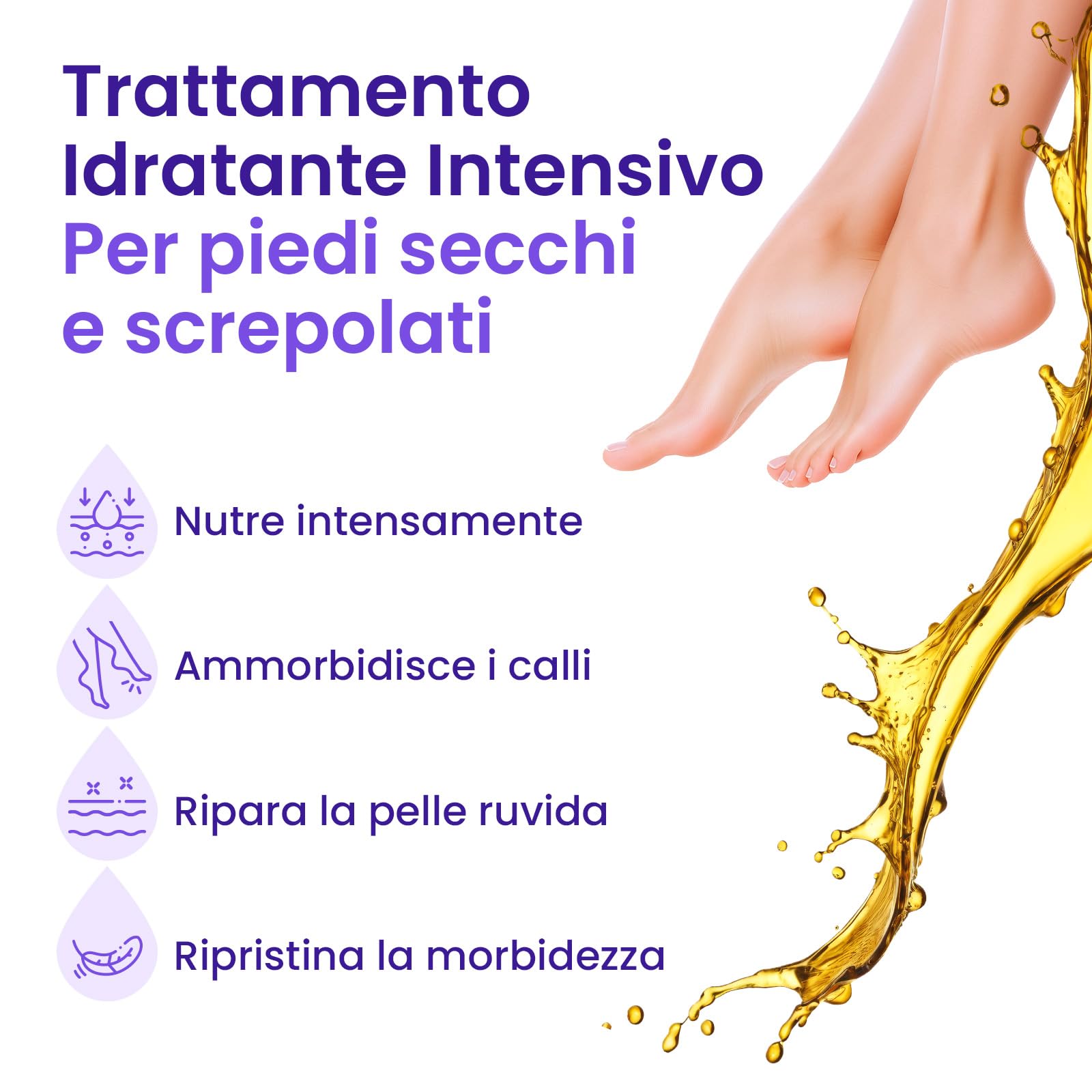 6 Paia Maschera Piedi Idratante con Estratto di Lavanda, Cura per Talloni Screpolati con Burro di Karité, Olio di Jojoba e Vitamina E, Maschera per Piedi Secchi e Screpolati