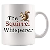 Panvola The Squirrel Whisperer Squirrel Lover Gifts For Women Men Fall Gifts For Wife Girlfriend Sister From Husband Brother Boyfriend Dad Mom Novelty Drinkware Ceramic Coffee Mug (White, 11 oz)