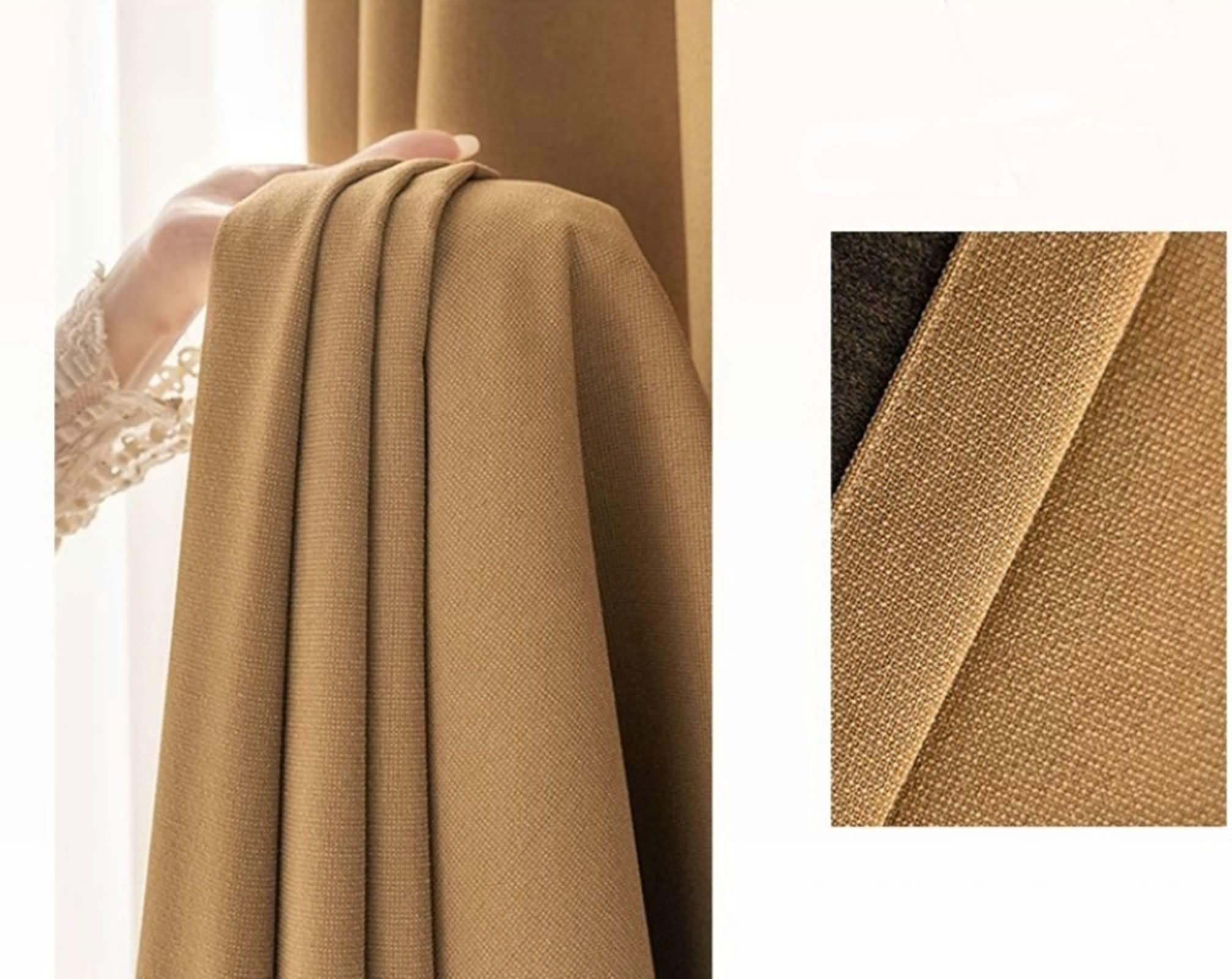 Rideau Opaque Fenetre Salon Lot de 2,2 x 86W x 160H CM,Rideau Kaki Cuisine Couleur Unie Rideaux Salle Crochet