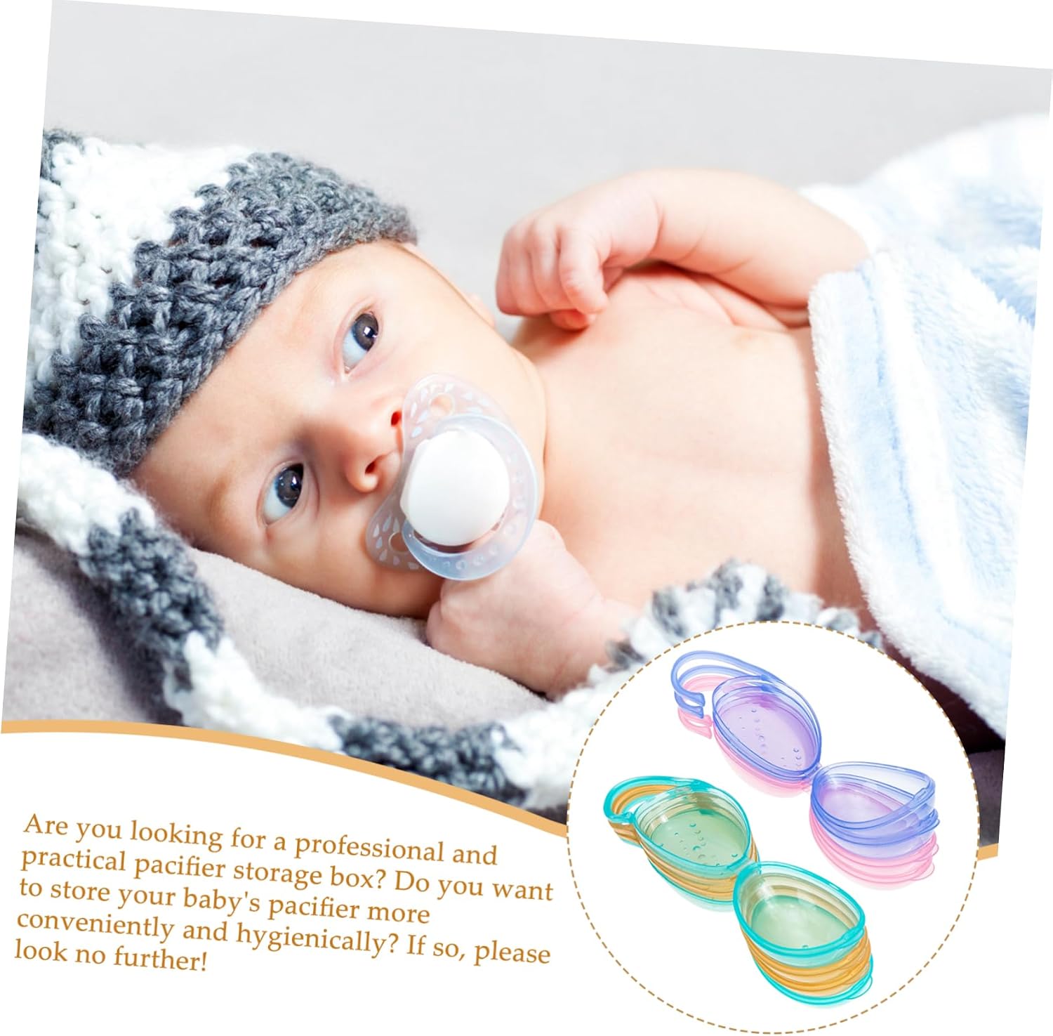BESPORTBLE 16pcs Pacifier Holder Case Compact Pacifier Carrying Box for Travel Safe Storage
