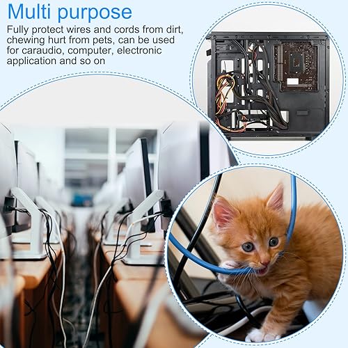 Miniatura 7 de Tatuo Funda de cable trenzada expandible de 65.6 pies, funda de alambre trenzado de varios tamaños con 120 tubos termorretráctiles para televisión