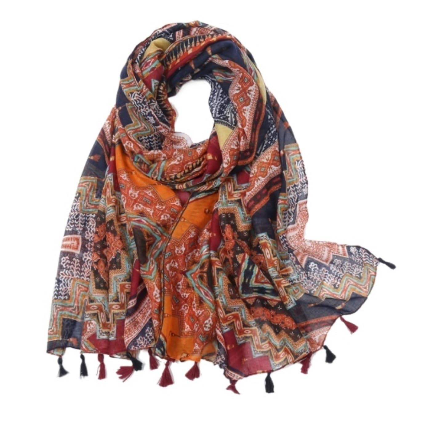 Bufanda Chal Bufanda Boho Para Mujer Bufanda Ligera Con Estampado Floral Otoño Invierno Mantón Con Flecos Suave y Cálida
