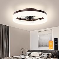 Vista 18 de VOLISUN Ventiladores de techo pequeños de 13 pulgadas con luces y control remoto, ventiladores de techo de perfil bajo con luz, luz de techo LED