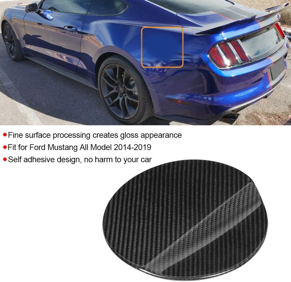 Acouto carbon fiber gas for -Carbon Fiber Gas Fuel Door Cover Car Modification Fit for 2014-2019