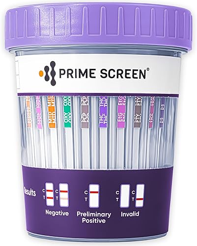 Prime Screen Kit de panel de prueba de orina de múltiples fármacos (AMP, BAR, BUP, BZO, COC, mAMP, MDMA, MOP/OPI, MTD, OXY, PCP, THC, ETG, FTY, TRA,