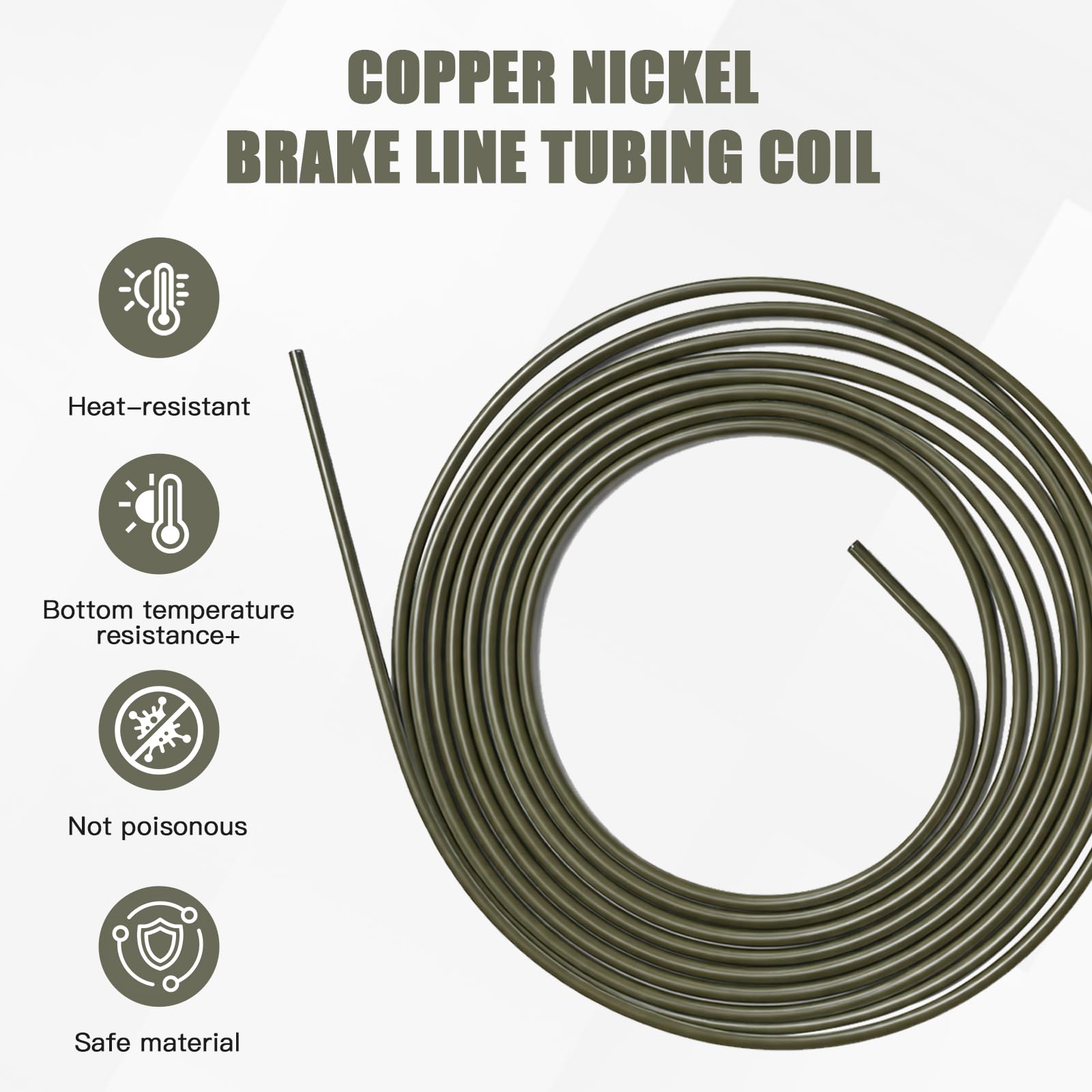 Kit Tubo Freno 10m Ø 4,75mm - Tubo Freno in Acciaio Ramato DIN 74 234 con 10 Raccordi e 5 Connettori M10x1 - Per Svasatura F, Anticorrosione e Alta Pressione per Ampia Gamma di Modelli Veicoli