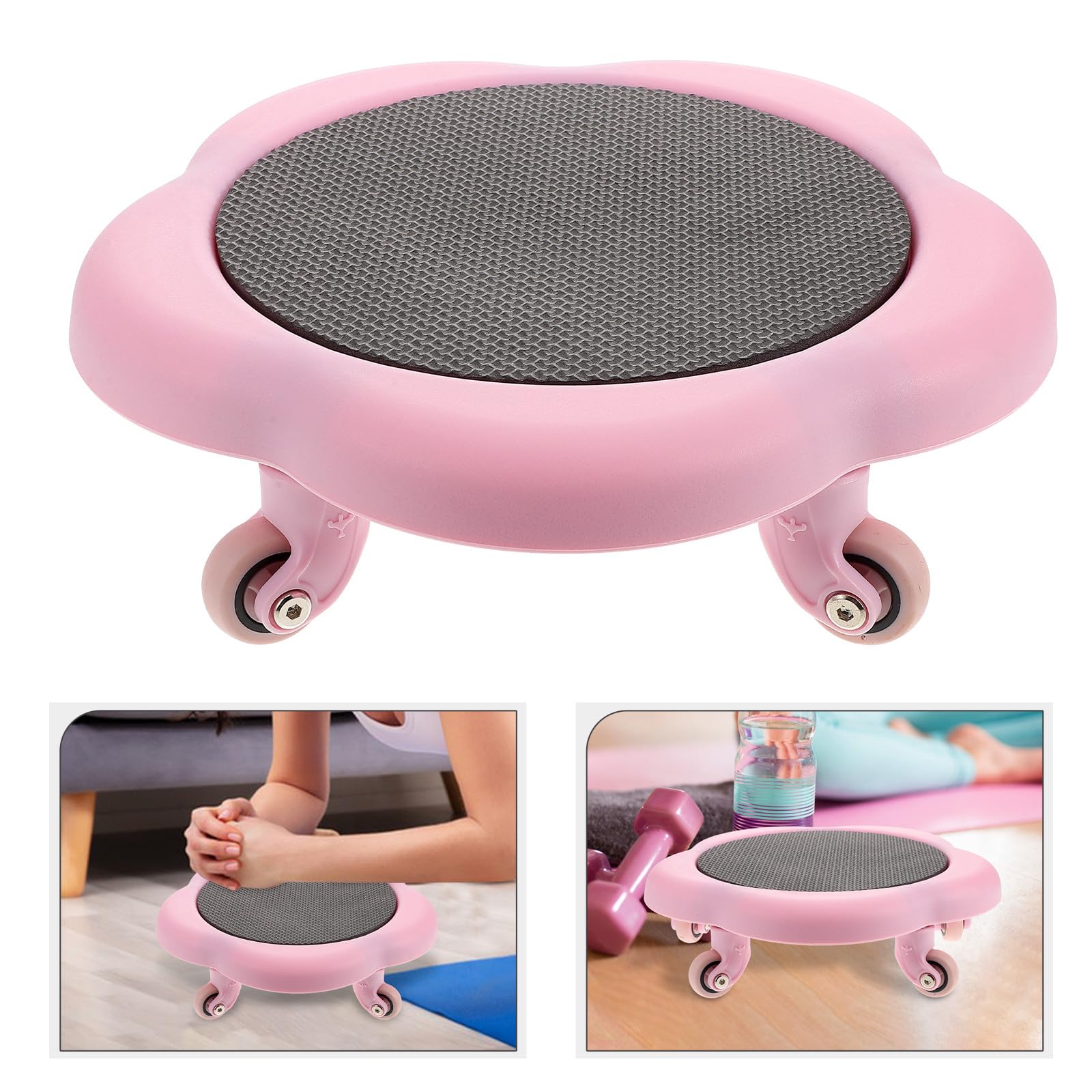 Toyvian Disco Deslizante de Pilates con Cinco Ruedas en Forma de Flor para Entrenamiento Abdominal Estable, Material Plástico Adecuado para Ejercicios en Casa y Fortalecimiento del Core