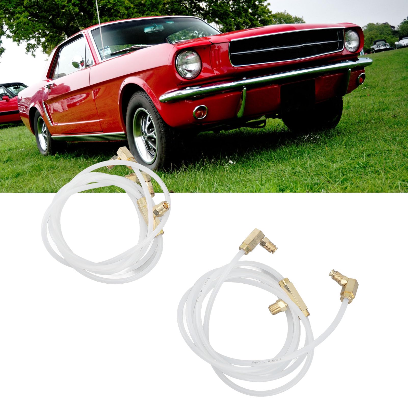 2 Mangueras de Fluido Hidráulico Convertibles Power Top para 1964-2004, Mangueras de Repuesto Flexibles con Accesorios de 90 Grados, Adecuadas para Varios Coches
