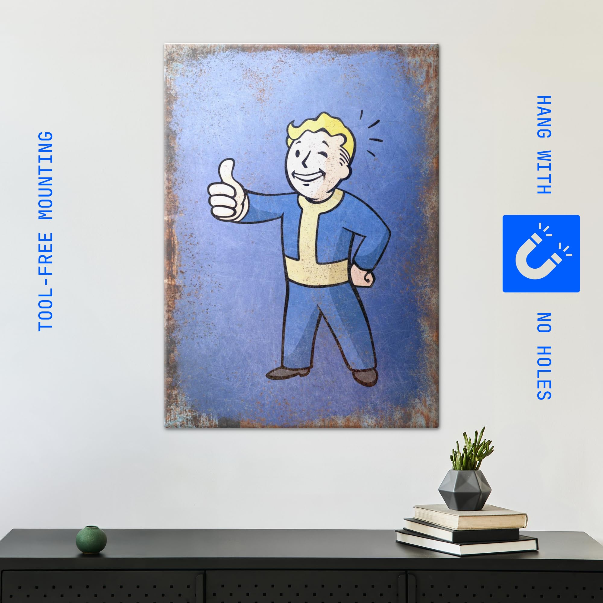 Displate – Poster in metallo – Montaggio magnetico – Fallout – Rule of Thumb – Dimensione L – 67,5 x 48 cm