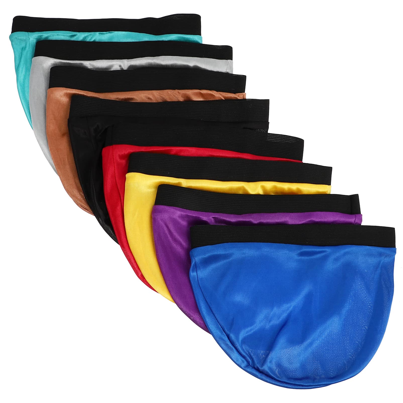 IWOWHERO 8Pcs Elastic Silky Wave Cap for Men Multi Functional Durable Wig Cap Breathable and Comfortable Includes Colors