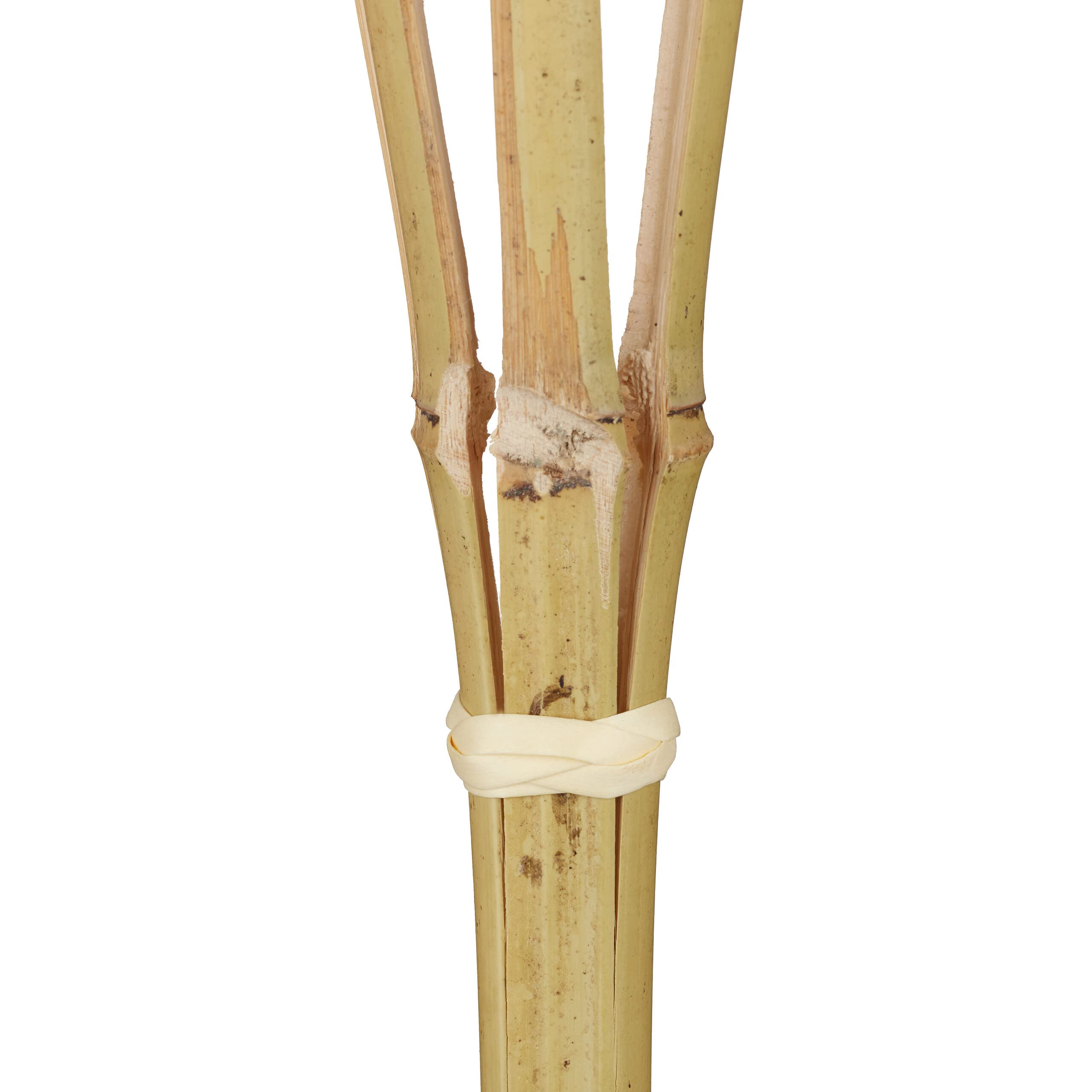 Relaxdays Antorchas para Exterior Set de 12, 90 cm, Faroles Bambú Decoración Fiestas Jardín, Mechas de Repuesto, Natural, Hierro