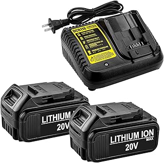Energup 2Pack Replacement for DCB205 Dewalt 20V MAX Battery + DCB118 DCB112 Lithium Battery Charger for Dewalt 20V Battery DCB206 DCB204 DCB127 for DCB107 DCB105 DCB101 DCB115 DCB118 Charger