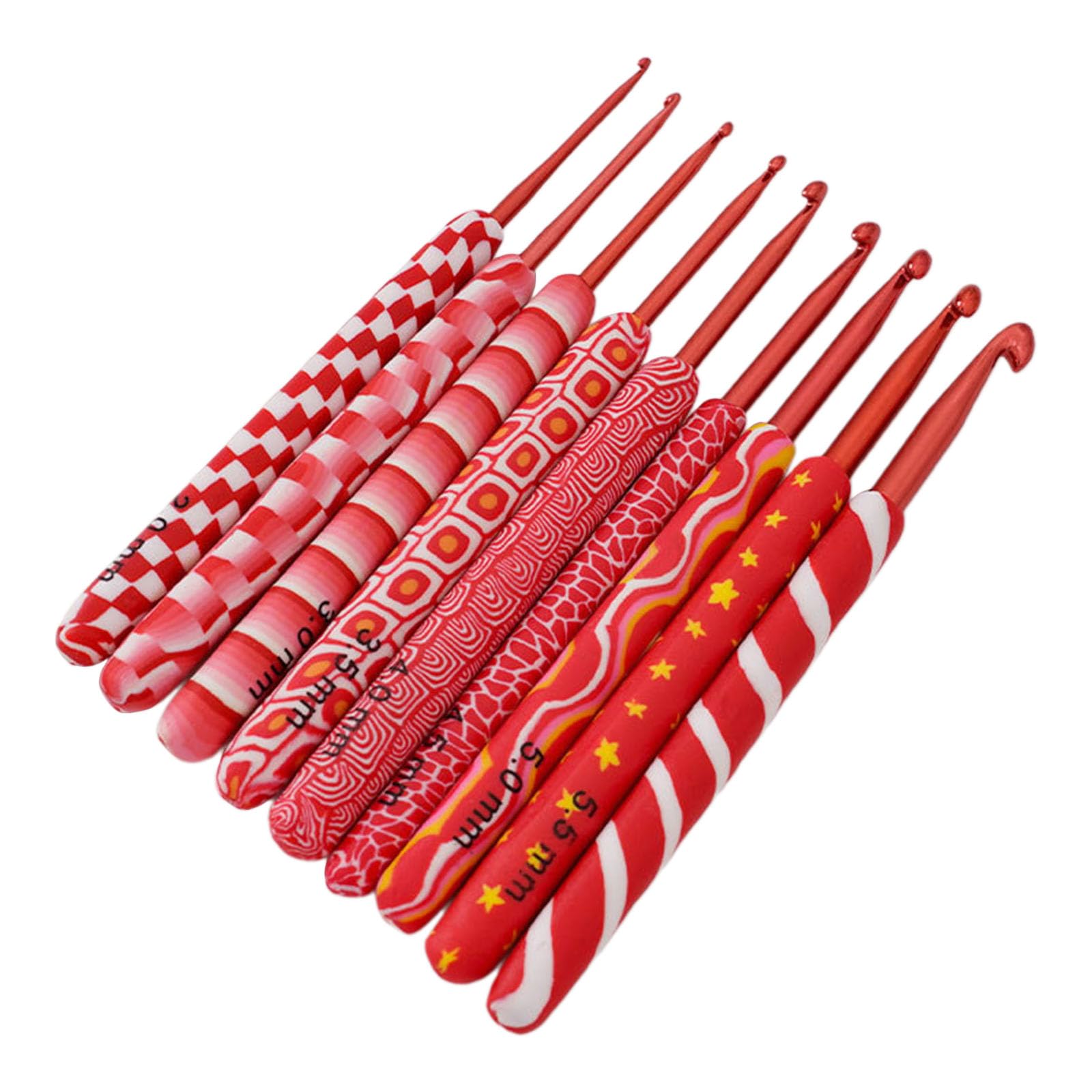 Kalttoy 9Pcs Professional Long Handle Crochet Hook, 2MM-6MM Ergonomic Crochet Hooks Set, Needle for Beginner Hobbyist Beginner Tool