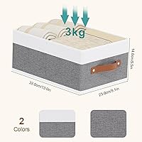 Vista 6 de Cajas de almacenamiento, cestas de almacenamiento con asas, cubos organizadores para armario, dormitorio, lavandería, 13 x 9.1 x 5.5 pulgadas, Gris