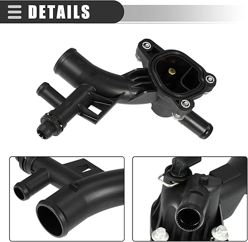 Miniatura 4 de Motoforti Salida de agua para carcasa del refrigerante del motor, manguera de refrigerante del motor, para Chevrolet Cruze 2011-2016, caucho ABS,